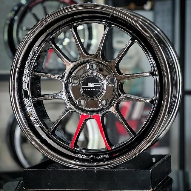velg racing ring 17 JF BUZZ BLACK CROME R17 ET 40 velg mobil Hrv brv Xpander Terios wrv rush innova 