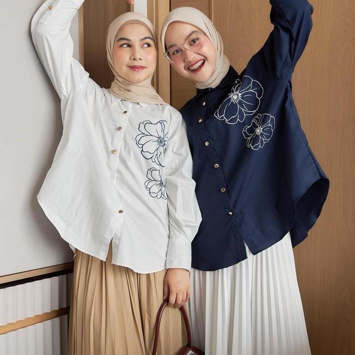 Terlaris GLLA EMBROIDERY SHIRT - MYMINOLS | Kemeja bordir wanita Ready