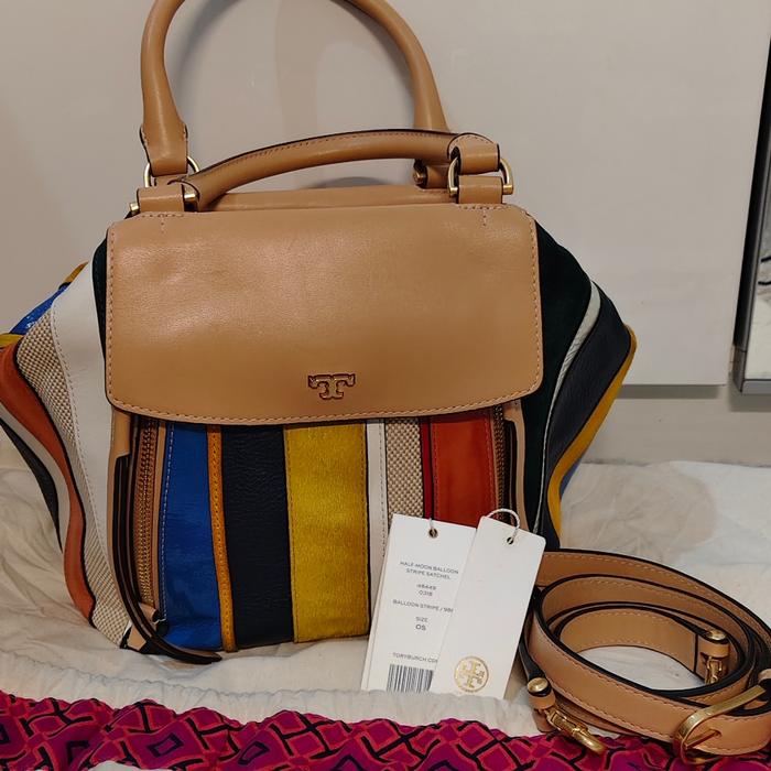 TB Halfmoon Baloon stripe satchel