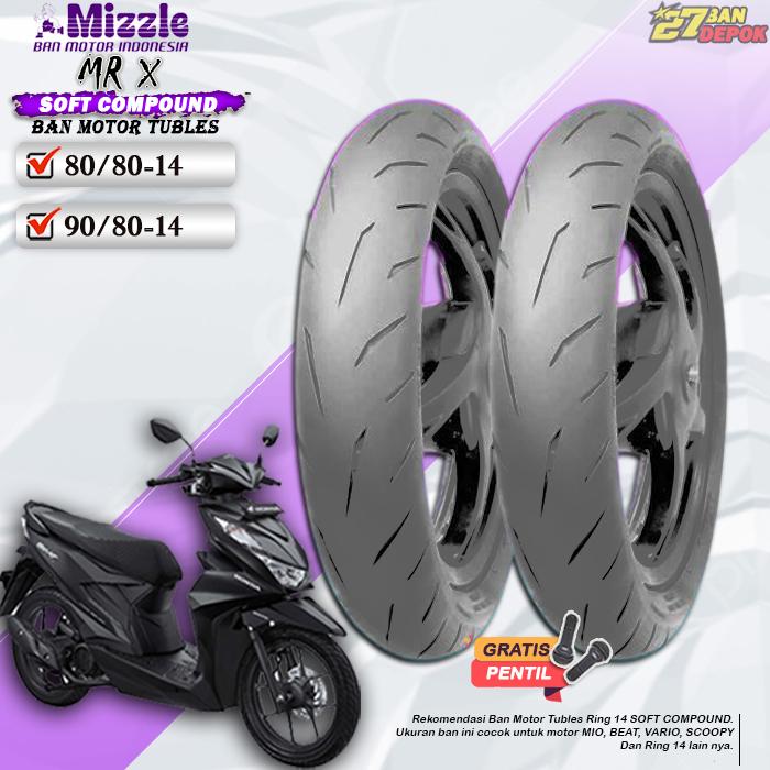[SATUAN] Ban Motor Beat Mizzle MR-X Ring 14 Tubles Ban Motor Tubeless Mio Beat Vario Ring 14 Tubles