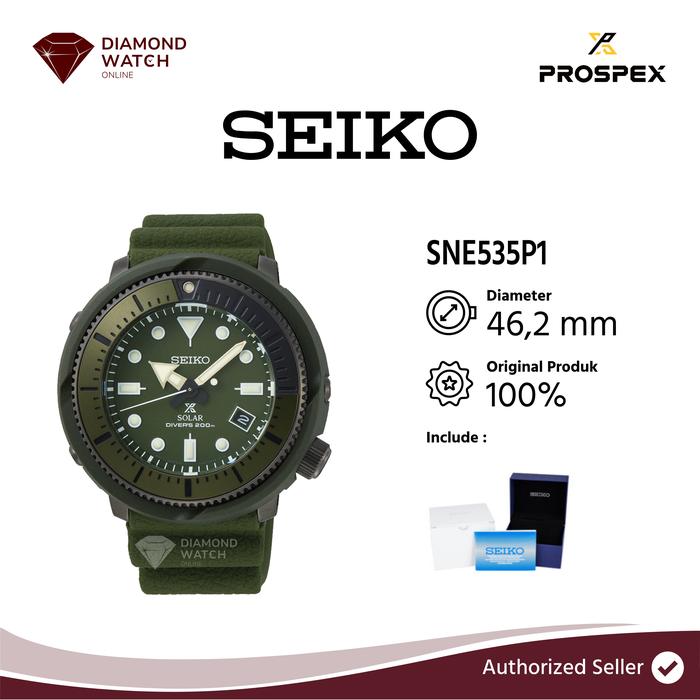Seiko Prospex Tuna Street Series SNE535P1 Solar Divers 200M Green Rubber Strap SPECIAL EDITION