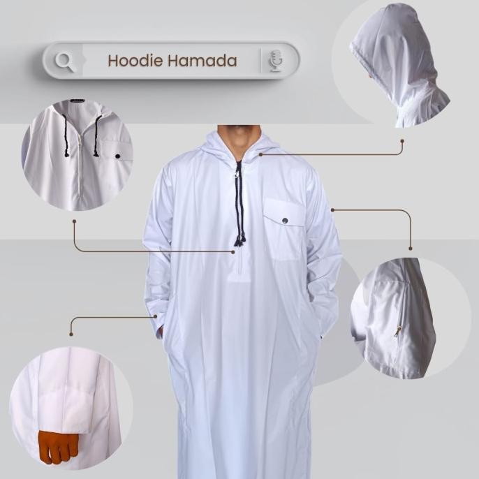 BAJU JUBAH GAMIS HOODIE TUDUNG PRIA DEWASA HAMADA MATT KATUN MINYAK