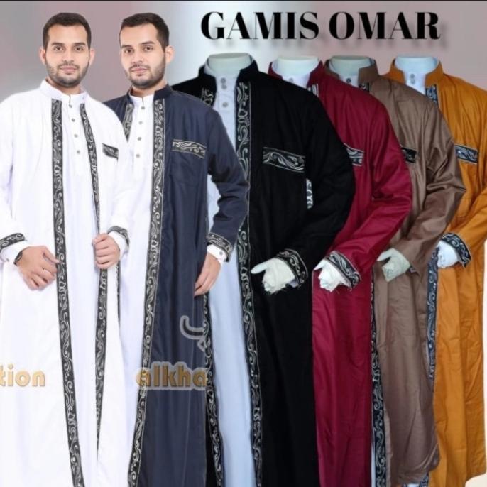 jubah luaran luar habaib pria muslim motif bordir