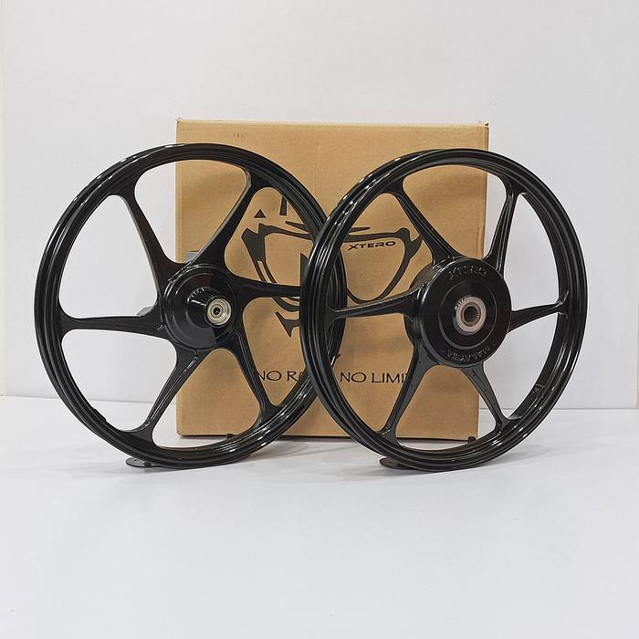 VELG RACING XTERO X6 RING 17 X 160/160 PALANG 6 HITAM UNTUK YAMAHA AEROX 155 V1/V2 ORIGINAL