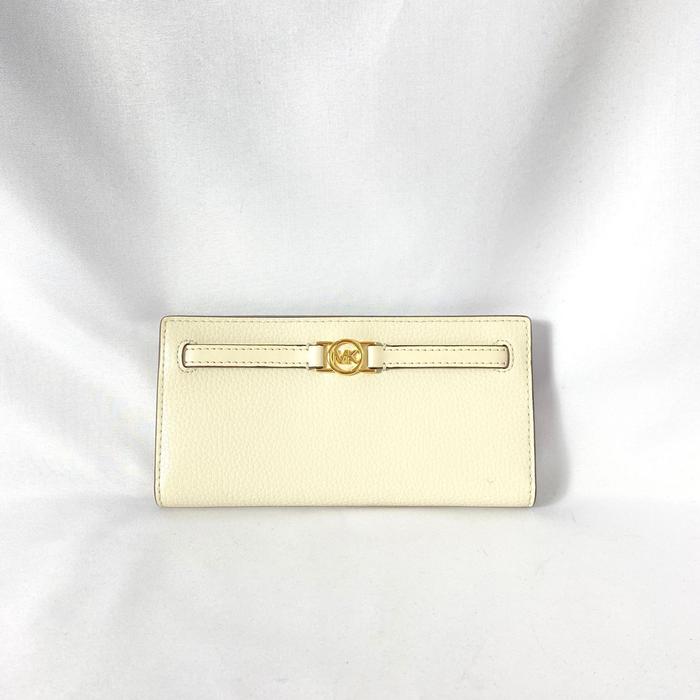 dompet wanita mk reed large snap wallet lt cream vj