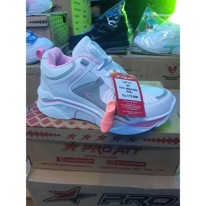 [ BEST ] SEPATU PRO ATT LJX 21 PUTIH MERAH MUDA ( VINK) SNIKERS WANITA