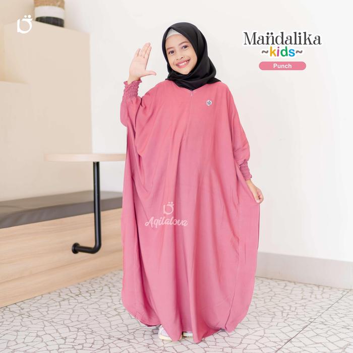 NEW AQILALOVA Mandalika Kids Kaftan Anak Perempuan Bahan Rayon