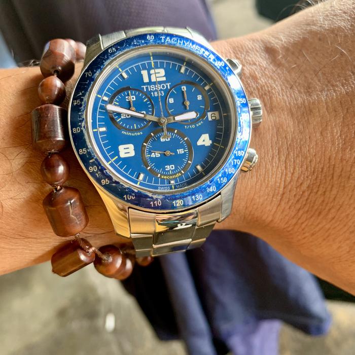 Tissot V8 Quartz Chrono Blue dial full set original
