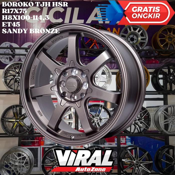 Velg Mobil Ring 17 Racing TE37HSR BOROKO TJH R17 Lebar 7,5 in Lubang 4 Bronze