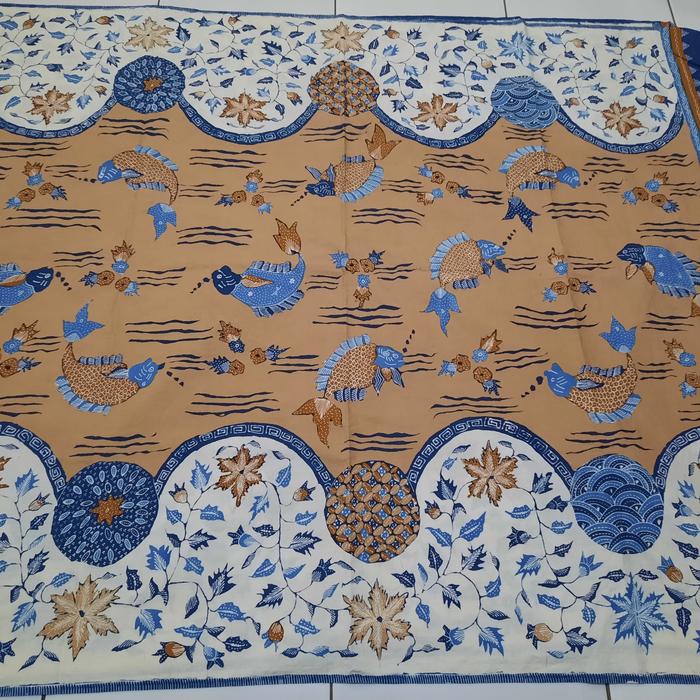 Batik Kain Panjang katun Full Tulis Motif ikan 3 dimensian BktN420223 uk 240cmx100cm