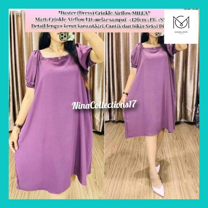 mlk_ daster dress crinkle airflow milea/ dress crinkle / daster crinkle / dress crinkle murah / dast