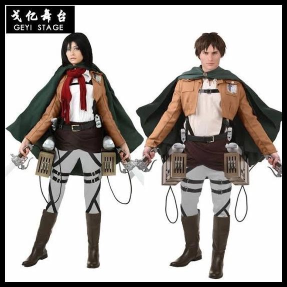 Terbaru Fullset Attack On Titan Belt Jaket Jubah Boot 3D Gear Cosplay Best Seller