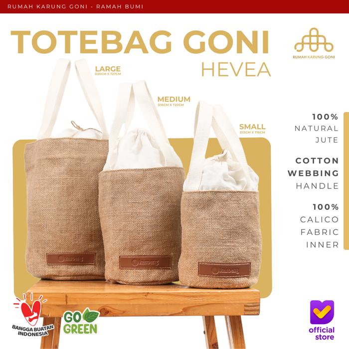 Totebag Hevea - Round Bag Totebag Tas Goni - Tas Hampers - Packaging Unik Ramah Lingkungan