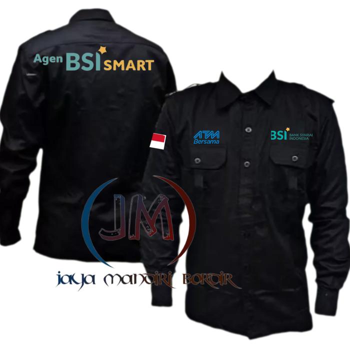 KEMEJA AGEN BSI SMART BORDIR || SERAGAM BSISMART BORDIR || KEMEJA BANK BSI BORDIR