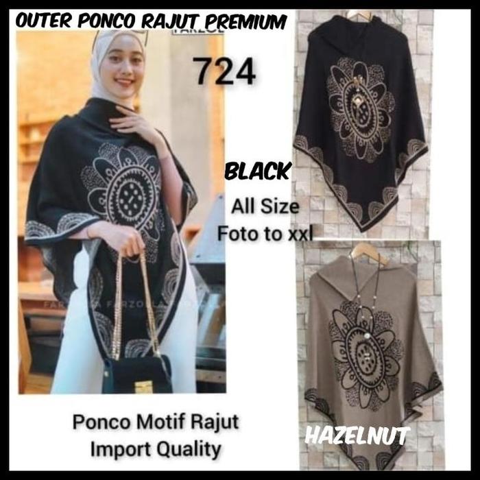 New Ponco Outer Mantel Rajut Import(Adem.Tebal) All Size Fit To M-7L Best Seller