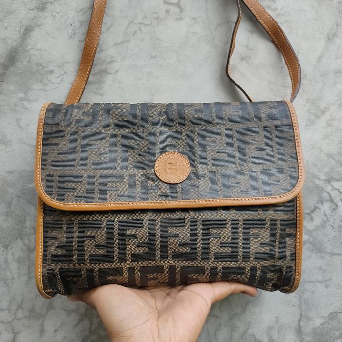 tas canvas Fendi zucca original