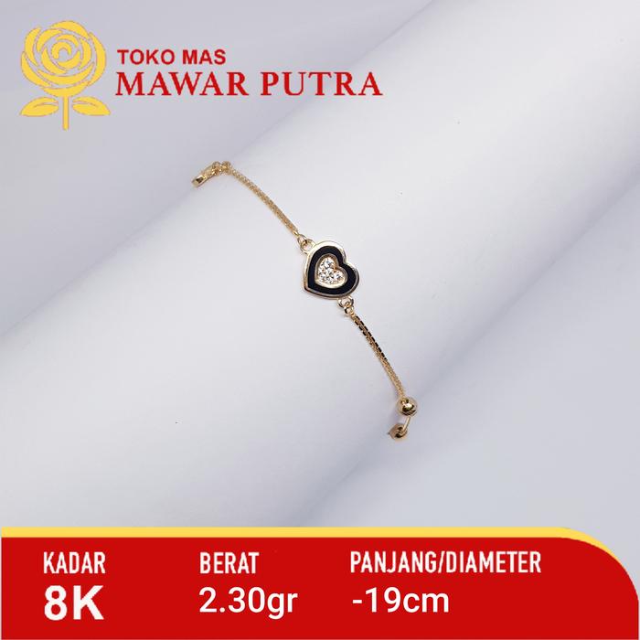 Gelang rantai tangan serut emas 8K UBS Gold