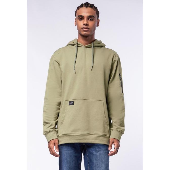 Tirajeans Sleeve Zipper Hoodie Toh205S24606F23 Lt. Olive #Gratisongkir