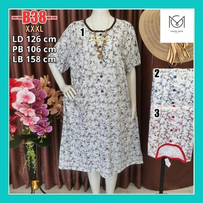 mlk_ b38 - daster kaos jumbo xxxl bkh baju menyusui baju busui kancing depan daster remaja termurah