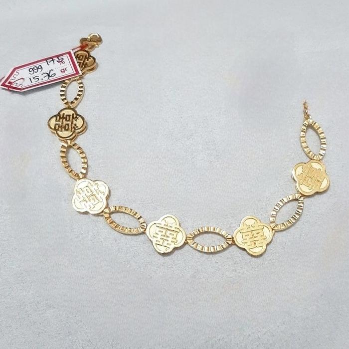Gelang rantai emas 24k xuang xi