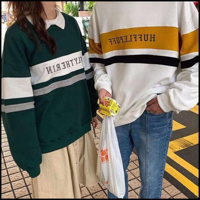 Ready Bm - Sweater Harry Potter Slytherin Hufflepuff Stripe Baju Import Mdt Best Quality Asli 100% O