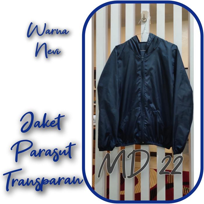 jaket parasut transparan olahraga jogging trampolin zumba fitness senam anti sinar uv