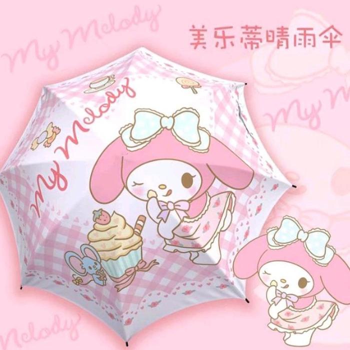 ADA STOK Payung Lipat Hello Kitty / Payung My Melody / Payung Lipat Anti UV Import / Payung Cinnamon