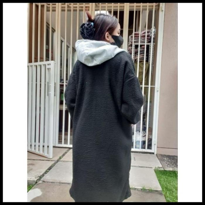 Terbaru Seoul Wool Cotton Blend Long Coat Jacket Import Winter Autumn Korean Terlaris