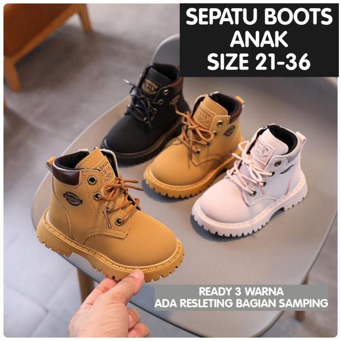 (LC-JKT) SP- 516 SEPATU BOOTS ANAK UNISEX MODEL KEREN 3 WARNA SIZE 21-36