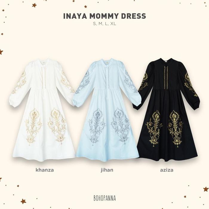 Terlaris Bohopanna Inaya Baby Dress - Inaya Kids Dress - Inaya Mommy Dress (Gamis Raya - Dress Raya 