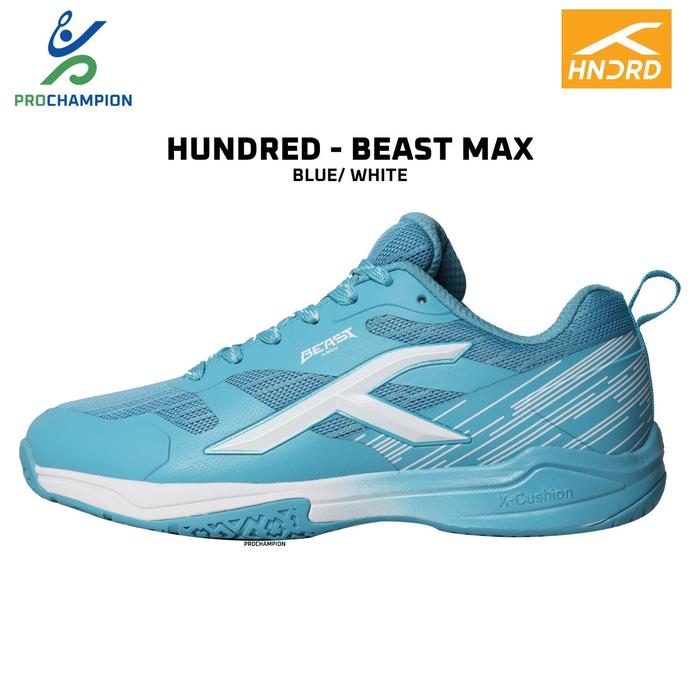 New ! Sepatu badminton Hundred HNDRD Beast Max Blue White