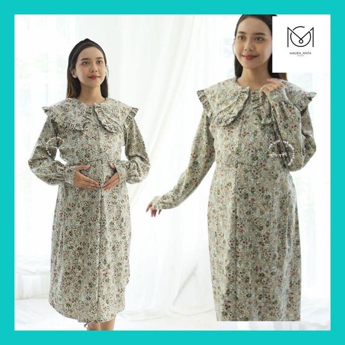 mlk_ mamahamilbutik baju hamil menyusui hijab shireen dress - dro 226