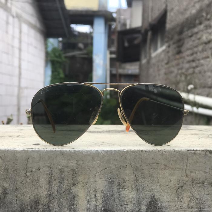 Kacamata vintage sunglases rayban bl b&l aviator g15 gold