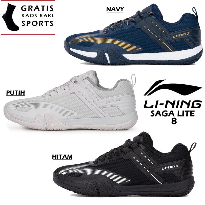 Sepatu Badminton Lining Saga Lite 8 org Free Kaos kaki