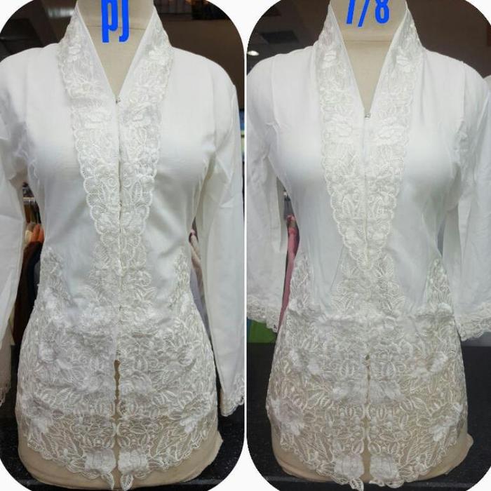 Kebaya encim modern putih polos
