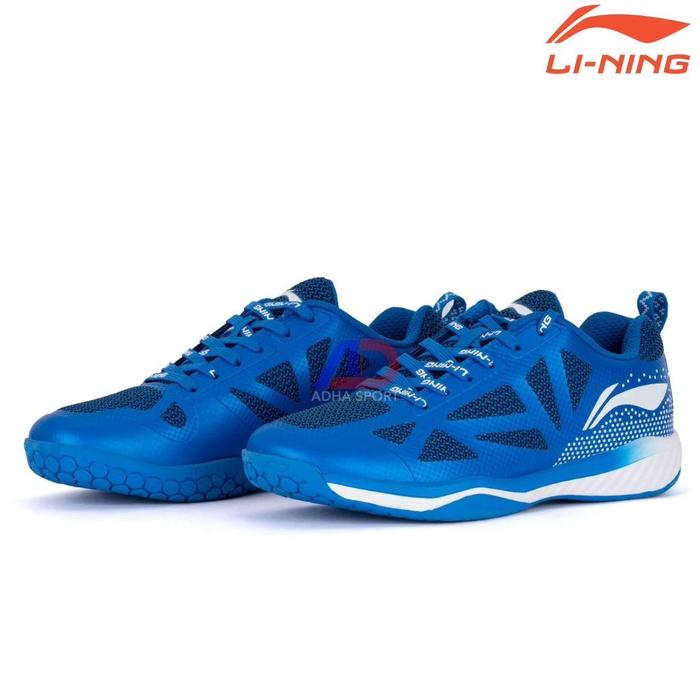 Sepatu Badminton Lining Ultra Fly II / 2 AYTT049-6 Blue White Bulutangkis Murah Diskon Adha Sport
