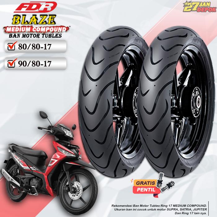 [SEPASANG] Ban Motor Bebek FDR Blaze Ring 17 Tubles Ban Motor Tubeless Supra Satria Vixion Ring 17