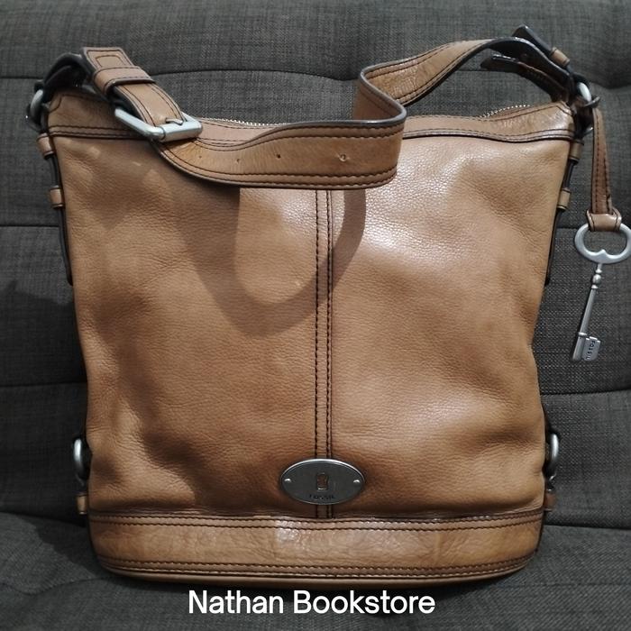 [Link CO tas Fossil] Preloved | Ori | Fossil Hobo Maddox Bag - Size L | Bucket Bag | Shoulder bag | 