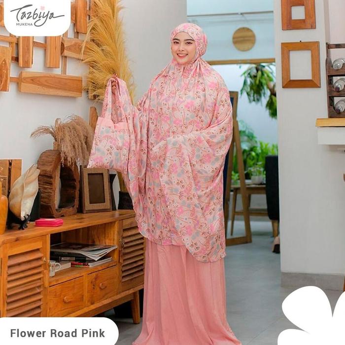 Mukena Dewasa Tazbiya Flower Road pink