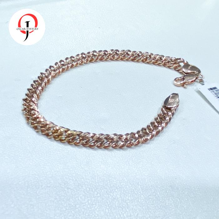 Gelang emas rosegokd sisiknaga polos 750 hwt