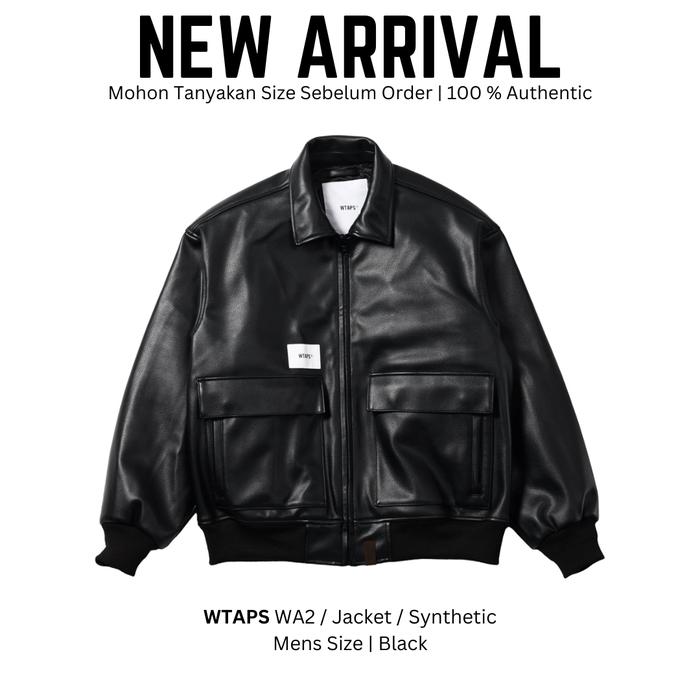WTAPS WA2 / Jacket / Synthetic Black | Jaket Bomber Bahan Kulit Pria Original 100 %