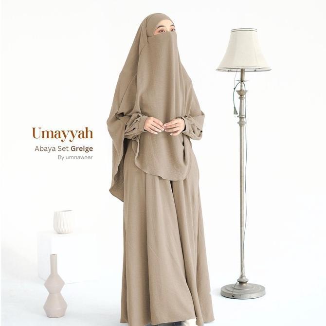 Umayyah Set Abaya Syari Set Gamis Syari Baju Muslim Oneset by Umnawear