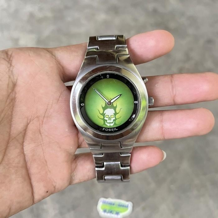 Vintage FOSSIL BIG TIC SKULL FLAME, jam FOSSIL BIGTIC NUMBER, Not Nike triax, not jam oakley