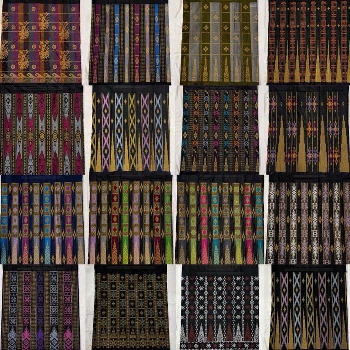 SARUNG LAGOSI SUTERA BORDIR TENUN LIFA SABBE MOTIF PUCUK SULTAN MAKASSAR SULAWESI PENGRAJIN BORDIR E