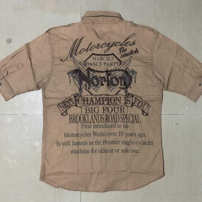 Kemeja norton motorcycles bordir