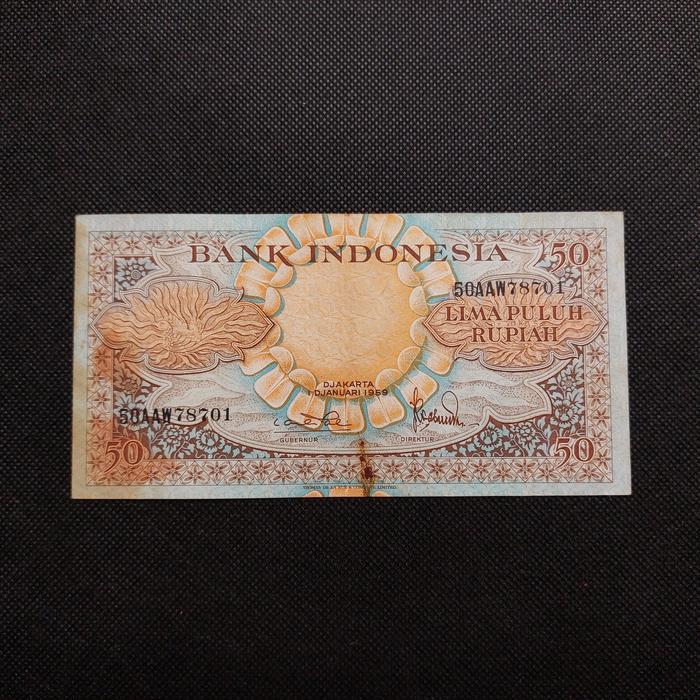 Uang Kertas 50 Rupiah Seri Bunga/Burung tahun 1959 -7368