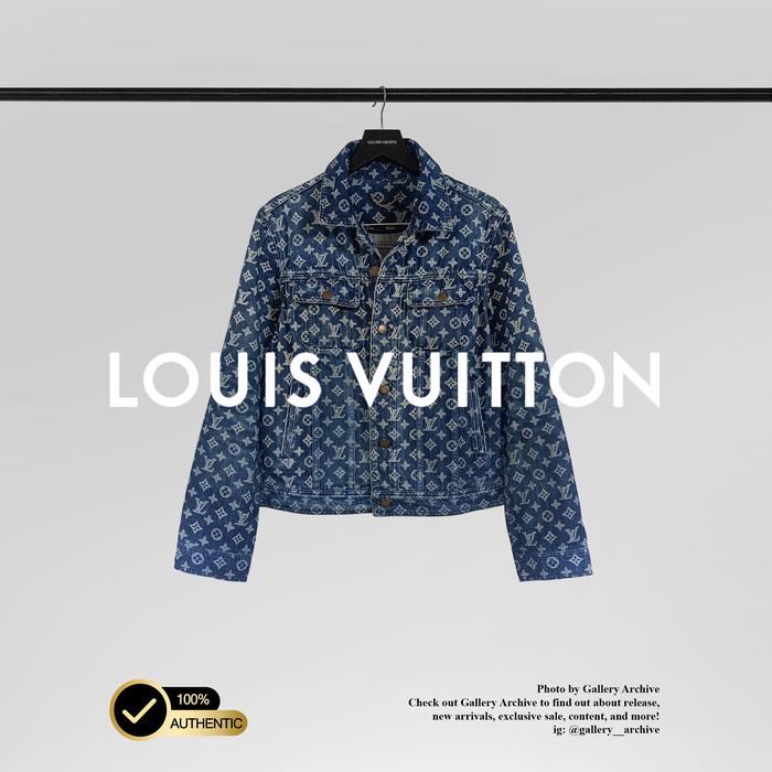 Louis Vuitton Navy Monogram Print Denim Jacket Authentic Preloved - Gallery Archive