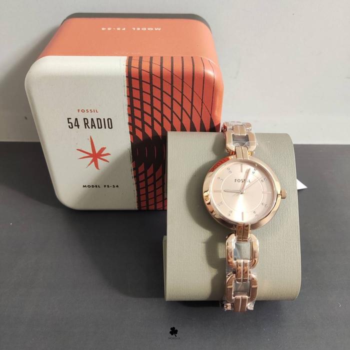 nwt jam F*ossil Bq3206 Kerrigan Three Hand Rose Gold Murah Original