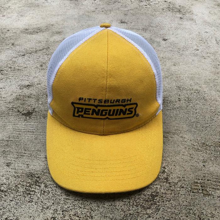 Topi Jaring PITTSBURGH PINGUINS bekas thrift nba new era vtg  nfl nhl nike adidas hitam putih ripped