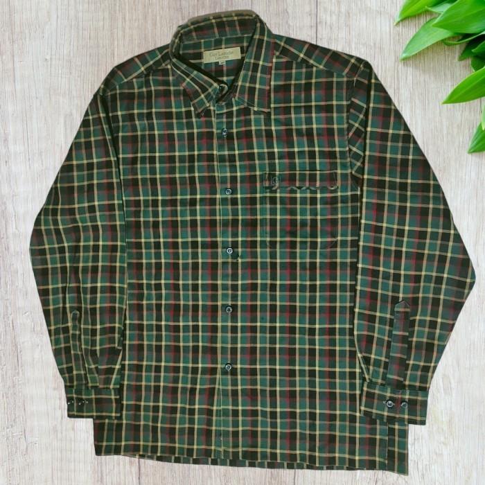 Kemeja Flannel Casual Second Branded Guy Laroche Italy Style M a4